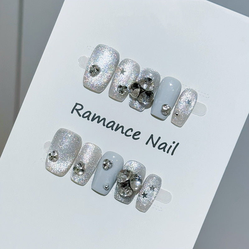 Glamorous Rhinestone-Embellished Press-On Nail Art Stornfield