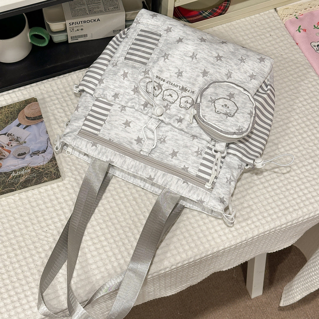 Multi-Pocket Star-Patterned Backpack Stornfield