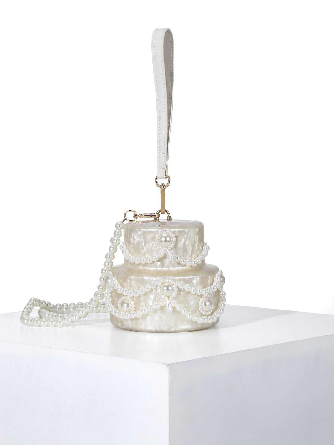 Pearl-Embellished Evening Wristlet