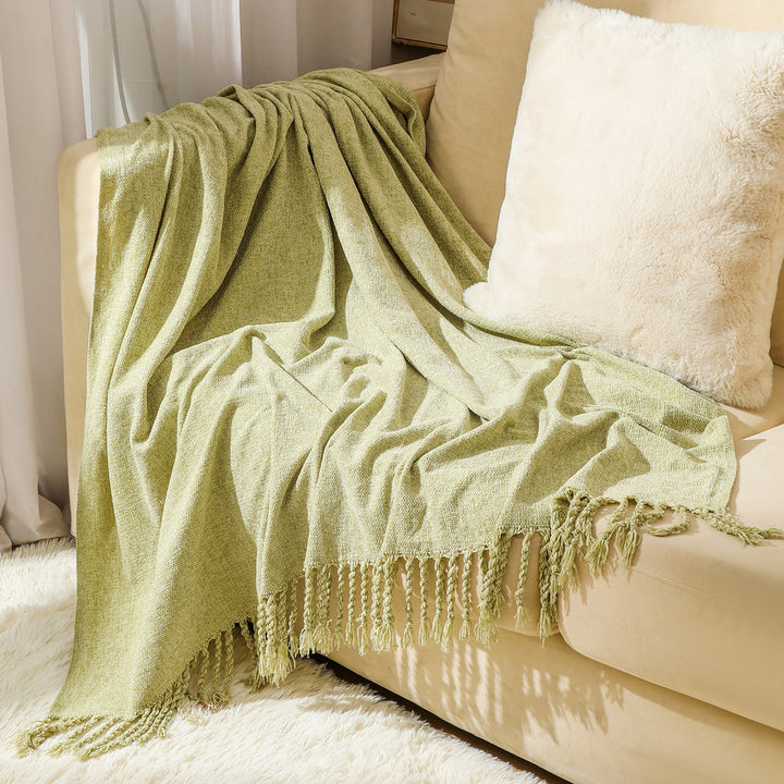Ladies elegant and stylish couch blanket with fringes Stornfield