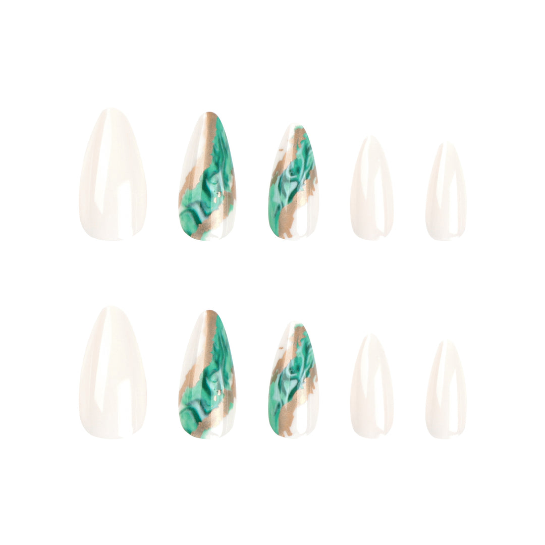 Artful Nail Extensions with Elegant Marbled Design Stornfield