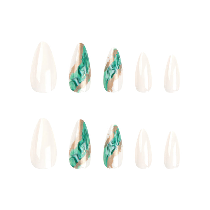 Artful Nail Extensions with Elegant Marbled Design Stornfield