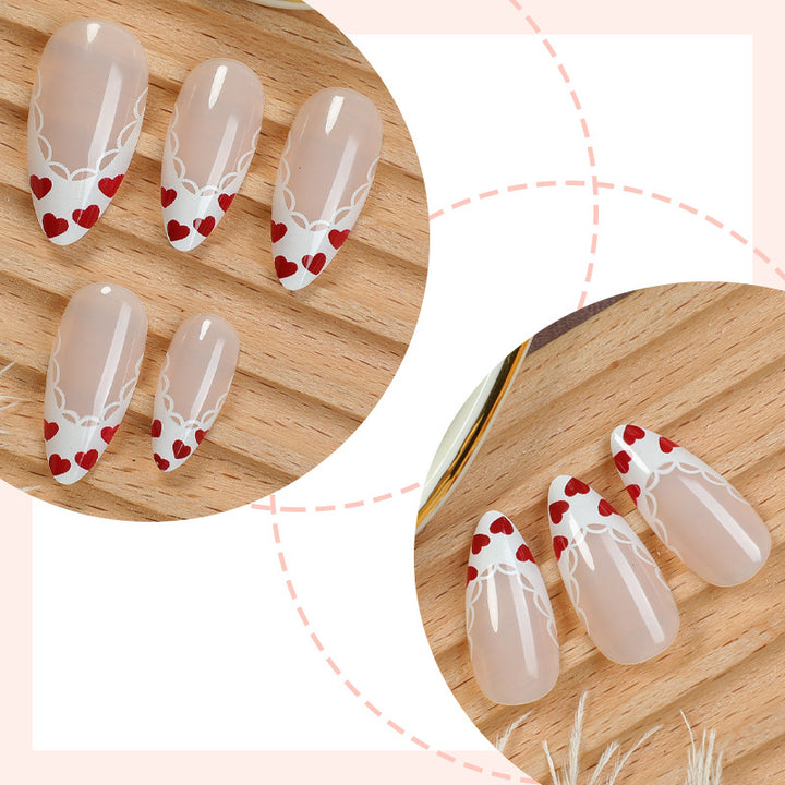 Decorative Press-On Nail Art Set with Floral and Bow Designs Stornfield