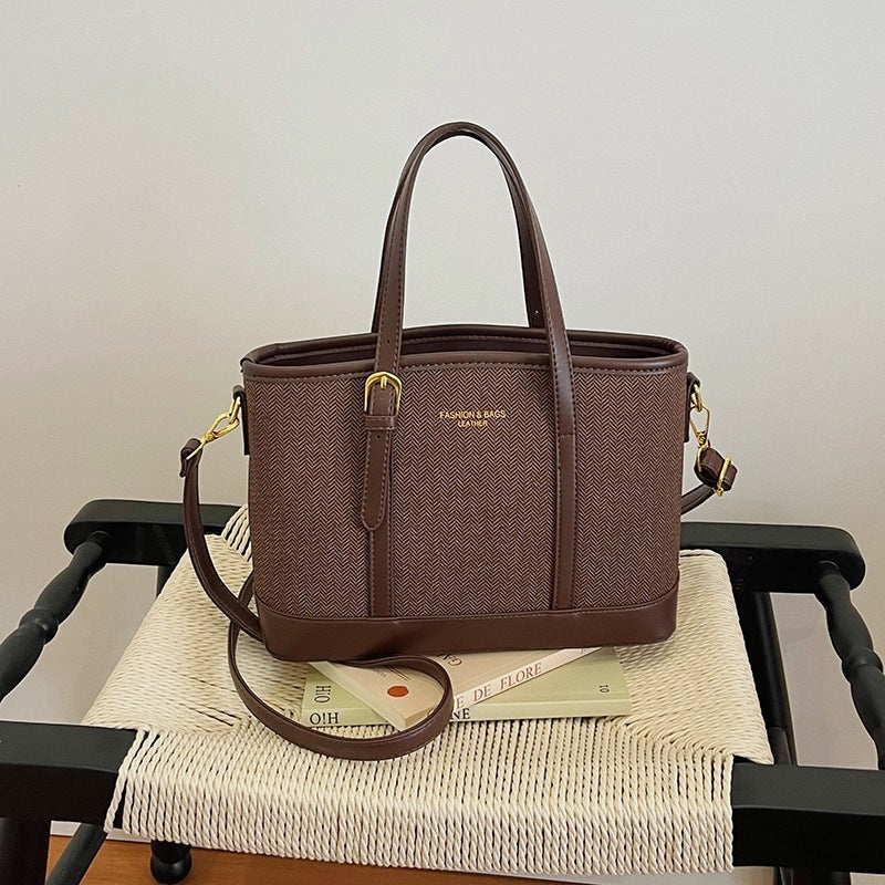 Stylish Herringbone Pattern Tote Bag