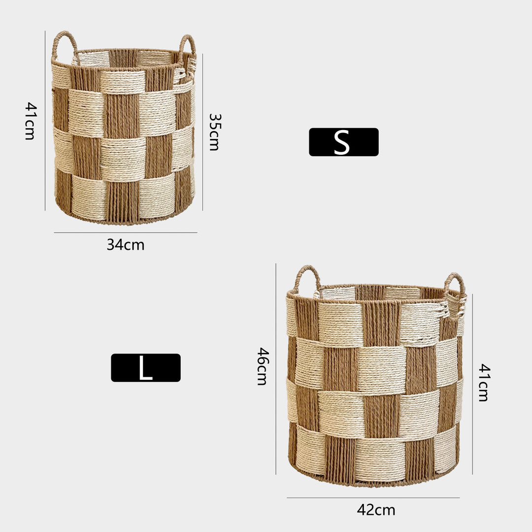 Handcrafted storage basket with carry handles Stornfield