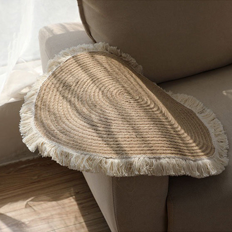 Round Jute Rug with Fringes Stornfield