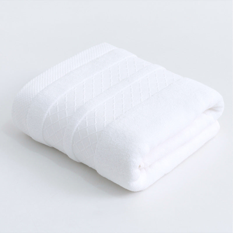 Large premium terry bath towel with decorative structure border