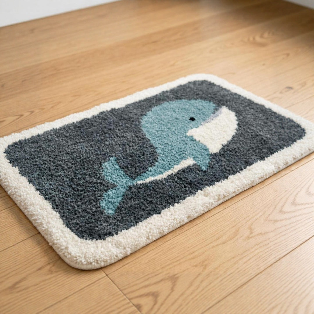 Whale-Themed Soft Bath Mat