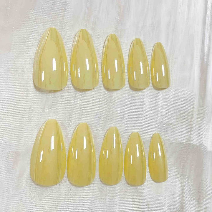 Premium Almond-Shaped Glossy Press-On Nails Stornfield