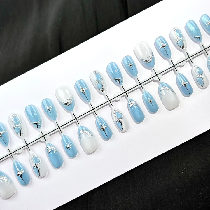 Elegant Polka Dot and Lace Press-On Nail Set