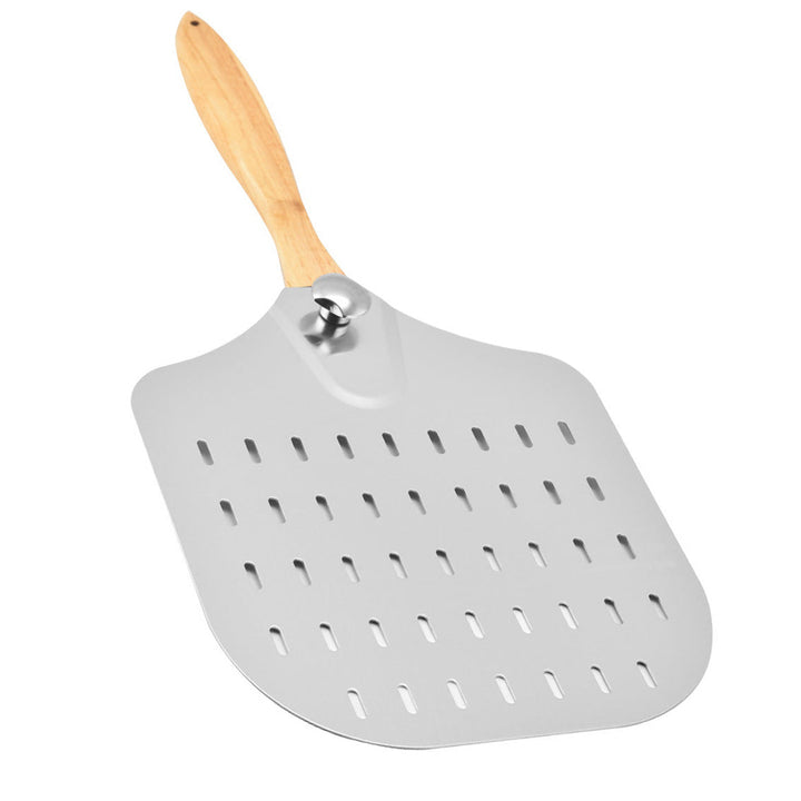 large stainless steel pizza peel with wooden handle Stornfield