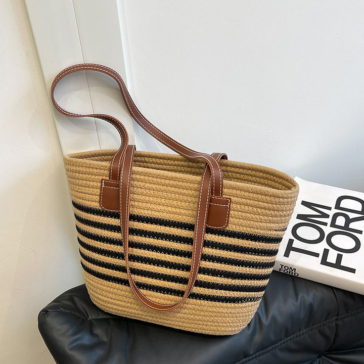 Striped Woven Beach Tote Bag Stornfield