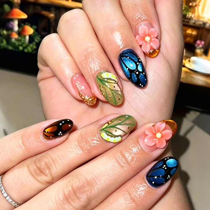 Artistic Floral 3D Press-On Nail Art Set Stornfield