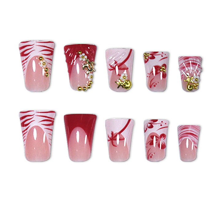 Premium 3D Floral Stiletto Press-On Nails Stornfield