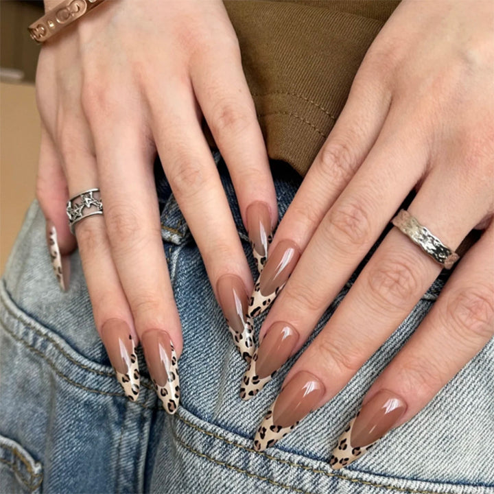 Artistic Stiletto Nails with Animal Pattern Stornfield