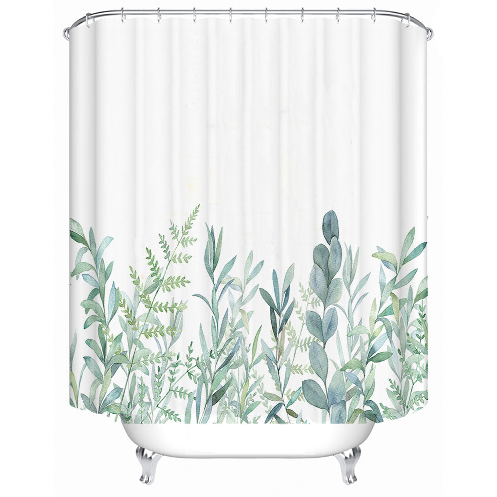 Botanical Leaf Pattern Shower Curtain Stornfield