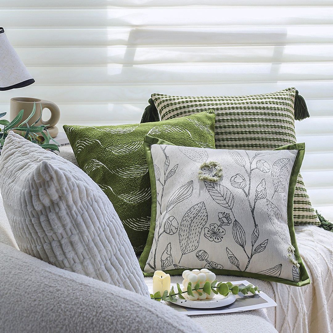 Structured decorative cushions with wave design