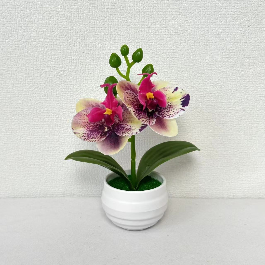 Lifelike Artificial Orchid Plant Arrangement for Indoor Decor