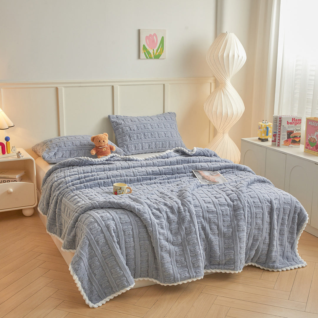 Cozy Plush Textured Throw Blanket
