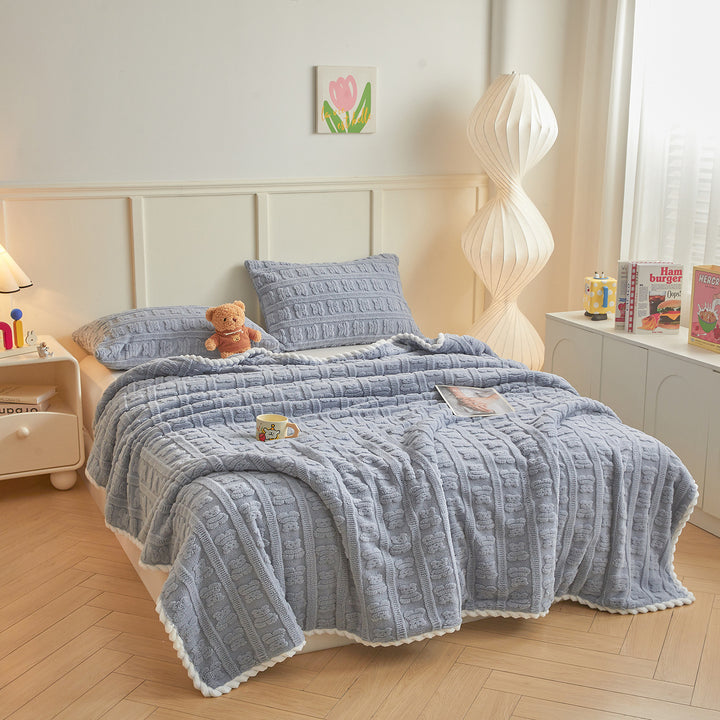 Cozy Plush Textured Throw Blanket