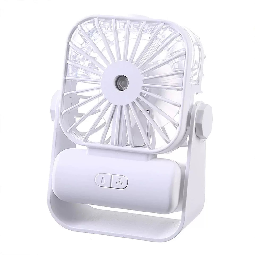 Unisex one size portable USB rechargeable mist personal desk fan with adjustable tilt angle, multiple adjustable air flow, and detachable refillable reservoir Stornfield