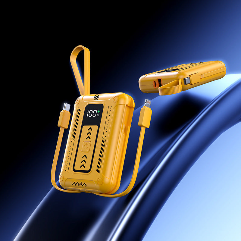 Robust power bank with integrated fast charging function and digital charge level display Stornfield