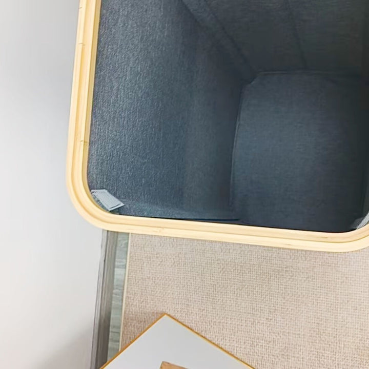 Laundry basket with removable lid and bamboo frame Stornfield