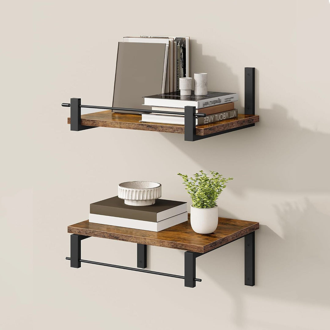 Wall shelf with industrial wood-metal design Stornfield