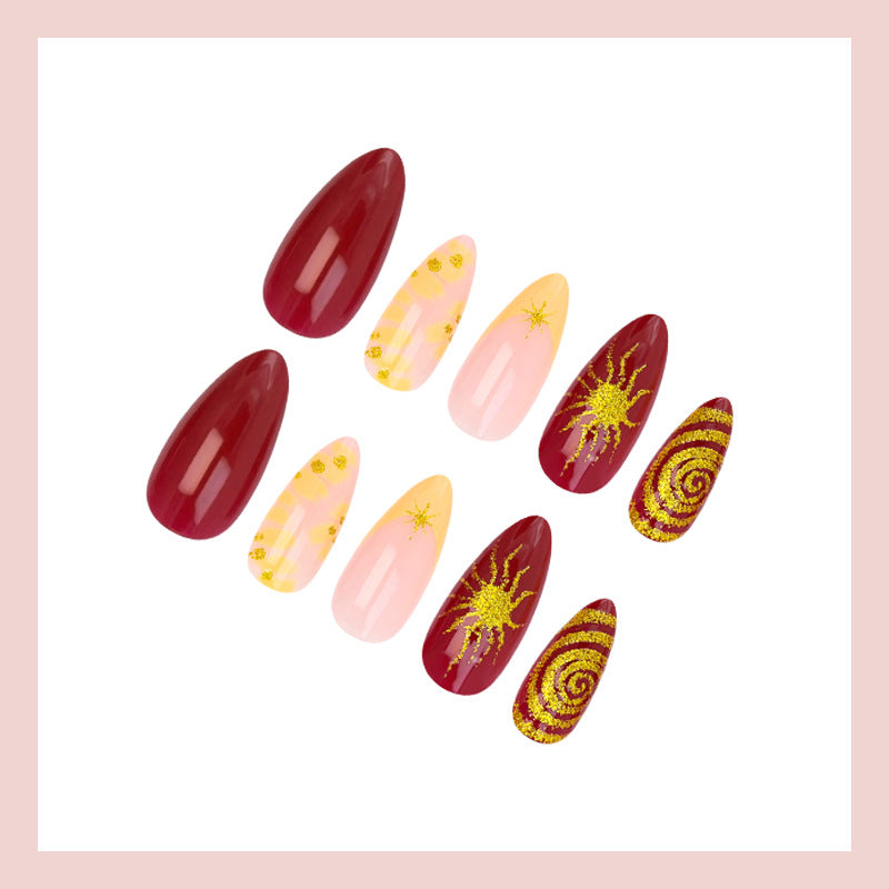 Artificial nail set with glamorous designs and creative accents Stornfield