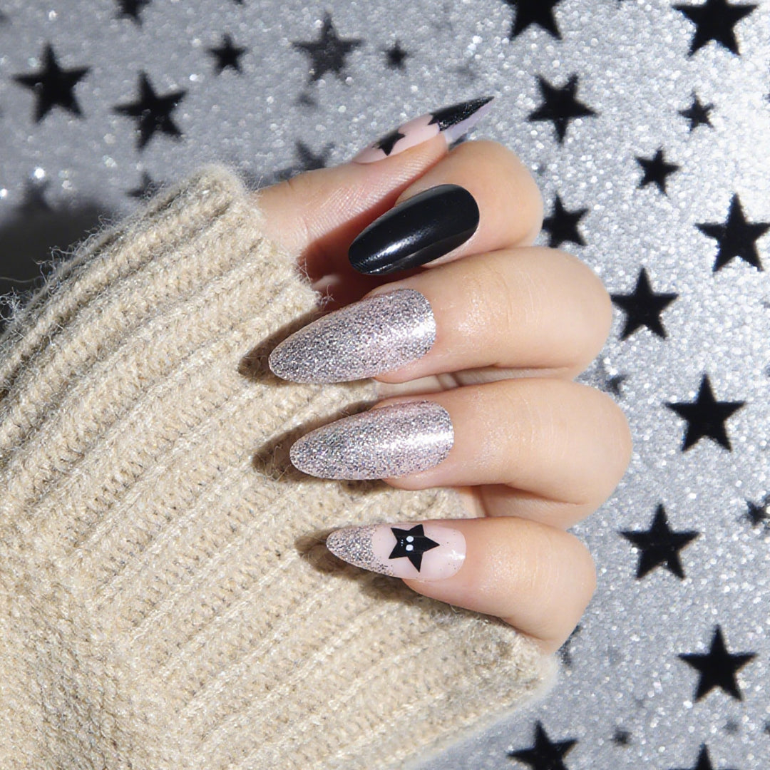 Glamorous Glittery Stiletto Press-On Nails Stornfield