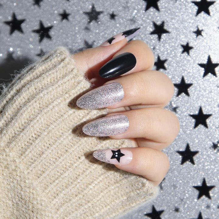 Glamorous Glittery Stiletto Press-On Nails Stornfield