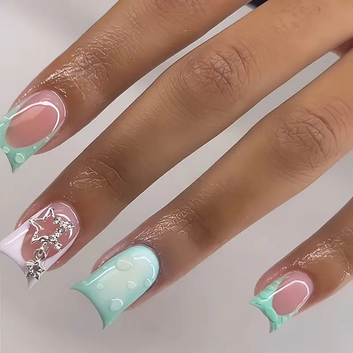 Artistic Press-On Nail Set with Unique Designs Stornfield