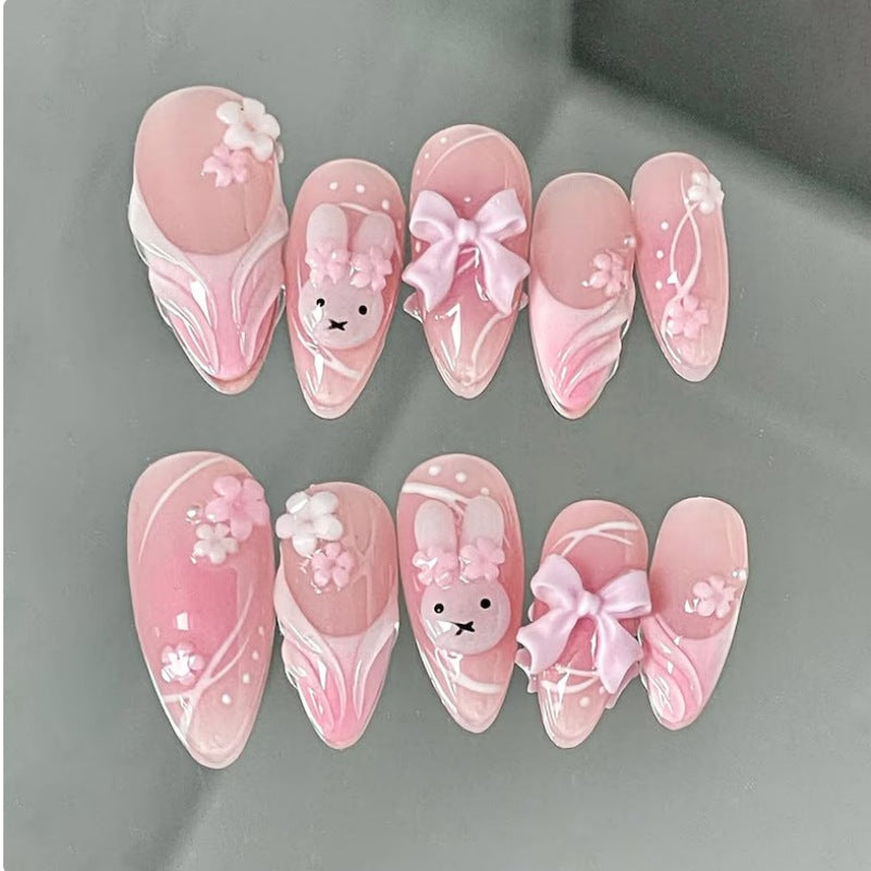 Nature-Themed Artistic Press-On Nail Set Stornfield