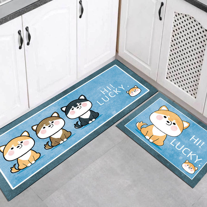Whimsical Cartoon-Themed Kitchen Mat