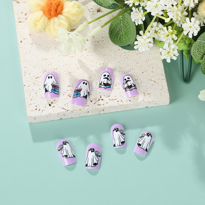 Artificial nails with playful ghost design Stornfield