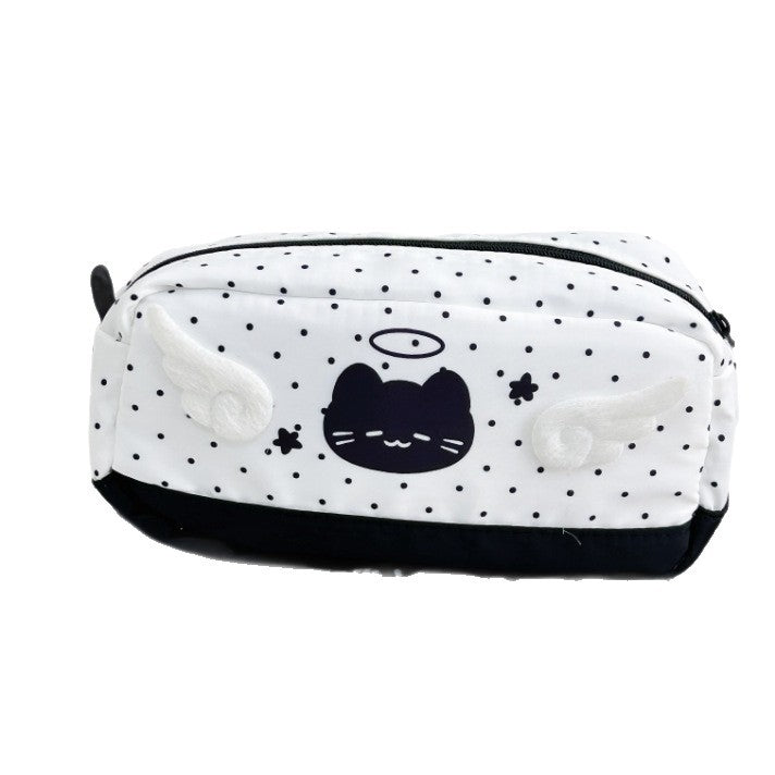 Cute Angel Cat-Themed Pencil Pouch