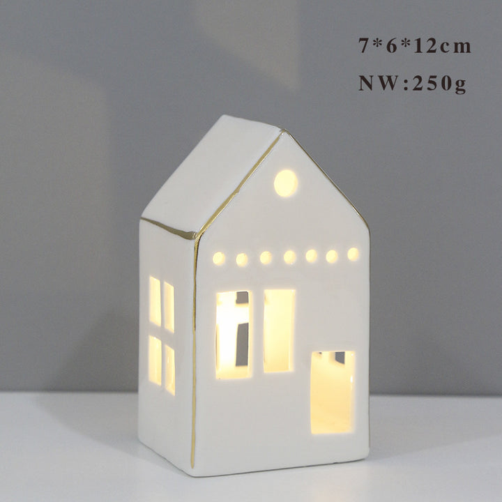 Decorative Ceramic House Lantern Stornfeild