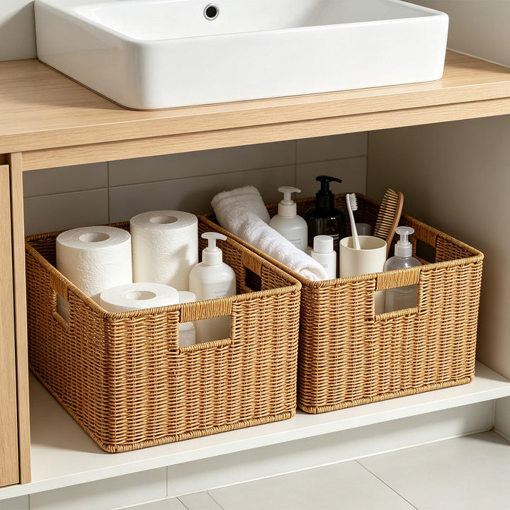 Storage Basket with Ergonomic Handles Stornfield