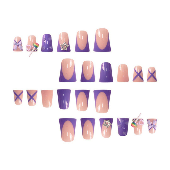Playful Glittery Press-On Nail Art Set Stornfield