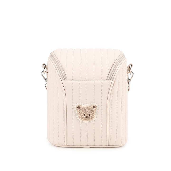 Fashionable Shoulder Bag with Quilted Design and Cute Bear Motif Stornfield