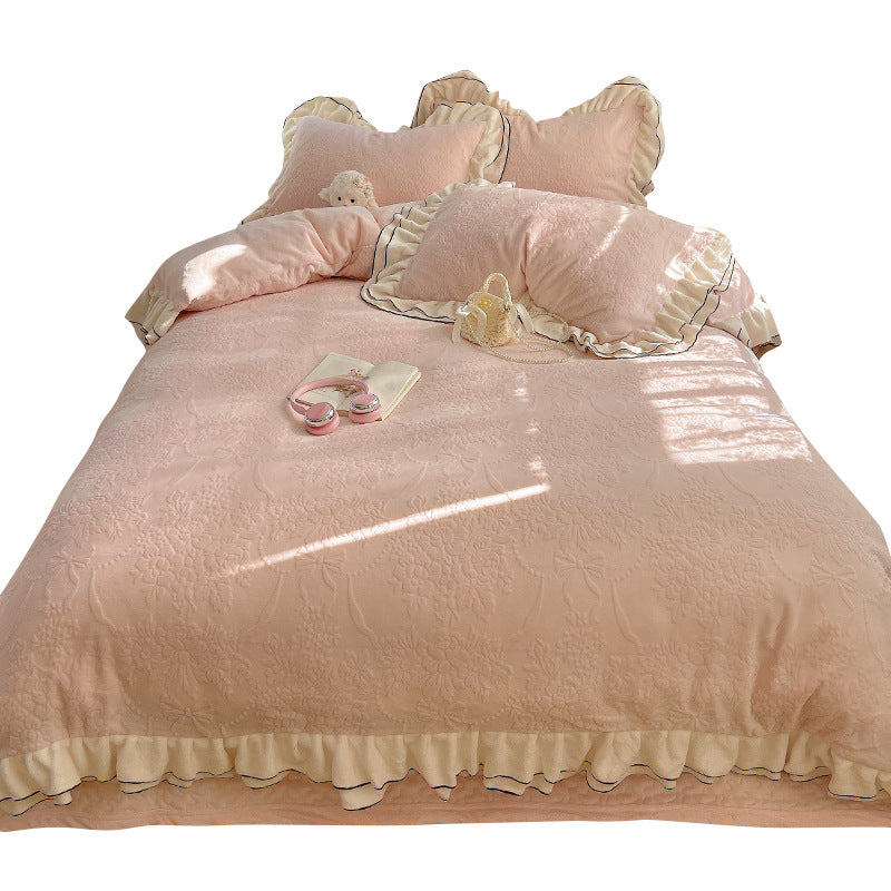 Floral Embossed Duvet Cover Set