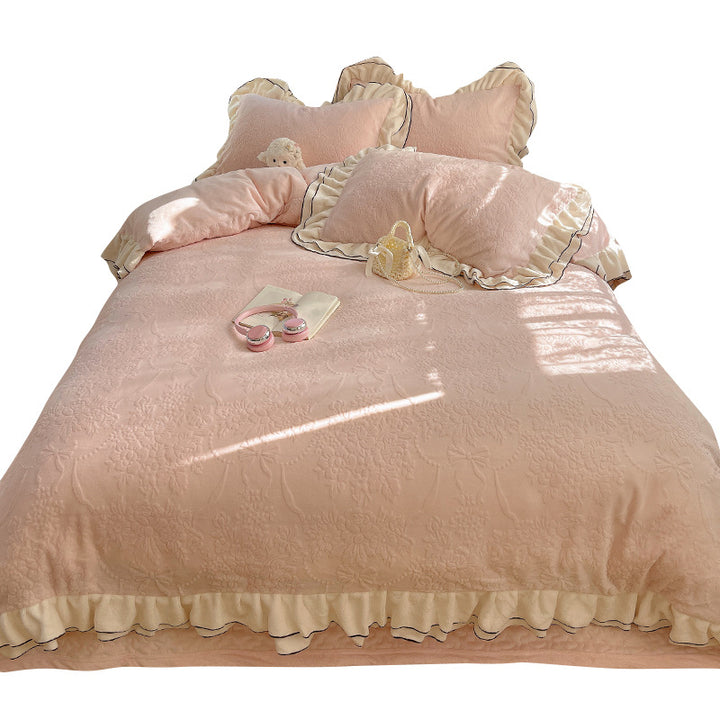 Floral Embossed Duvet Cover Set