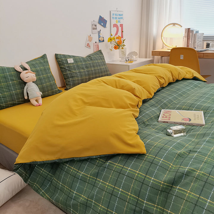 Stylish Checkerboard Pattern Bedding Set