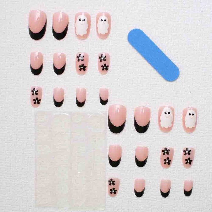 Artistic Halloween-Themed Press-On Nail Art Stornfield
