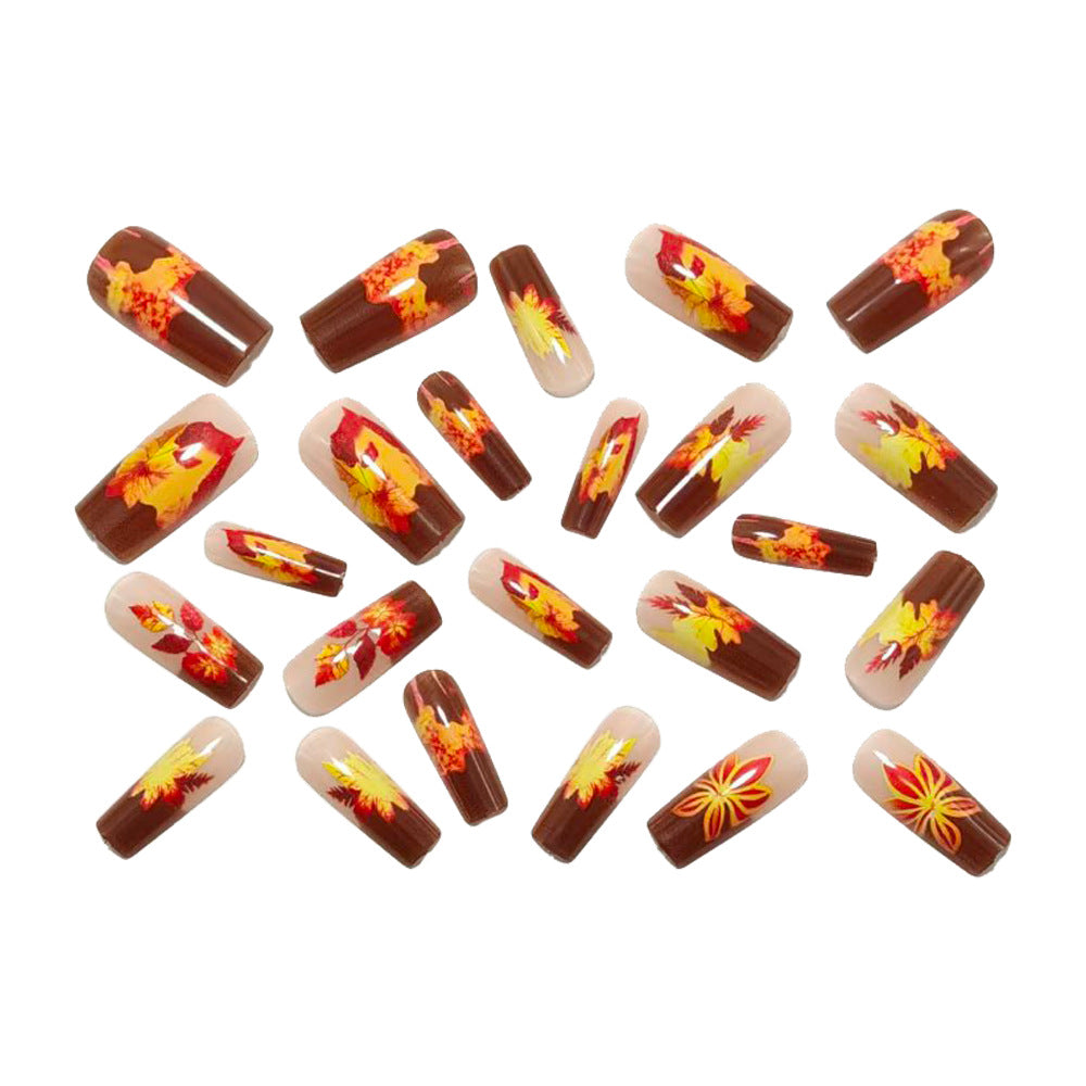 Artificial nails with autumn floral and leaf design Stornfield
