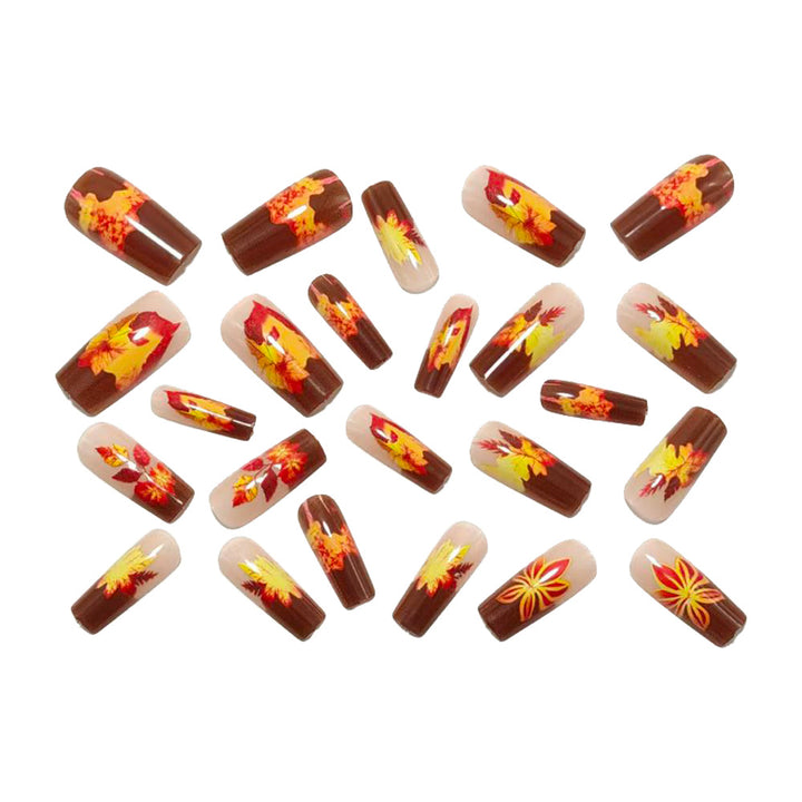 Artificial nails with autumn floral and leaf design Stornfield
