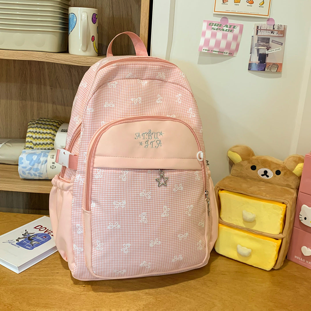 Stylish Checker Patterned Backpack Stornfield