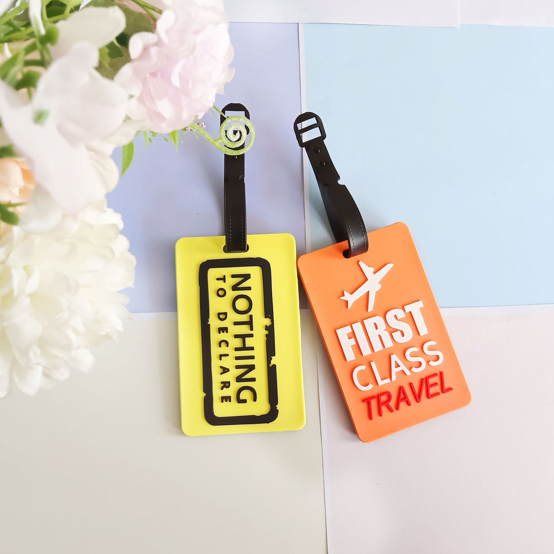 Unisex luggage tag made of durable silicone with airplane motif Bowlift