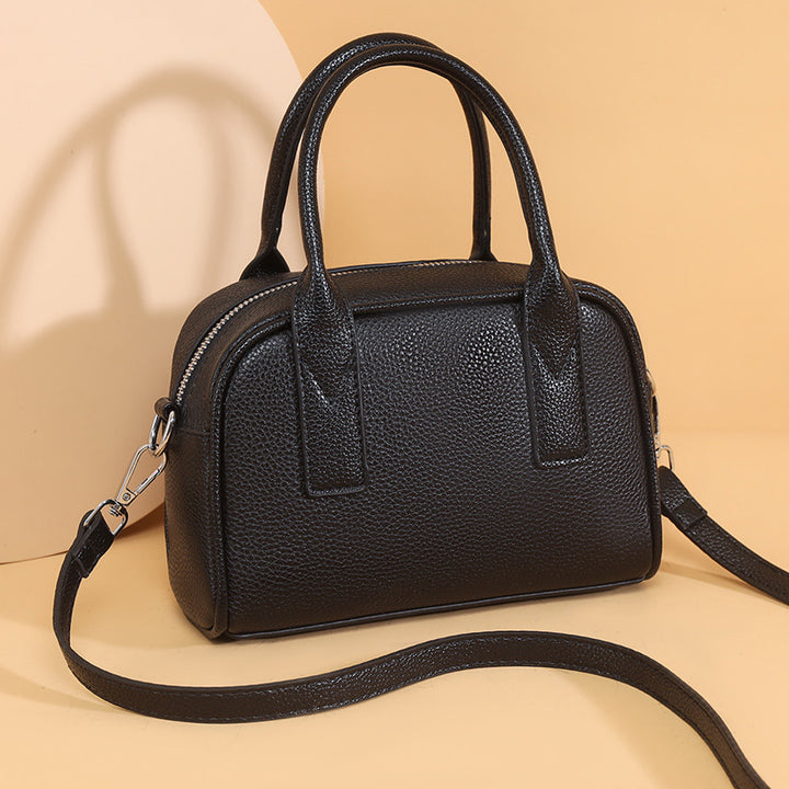 Textured Leather Mini Handheld Satchel Stornfield