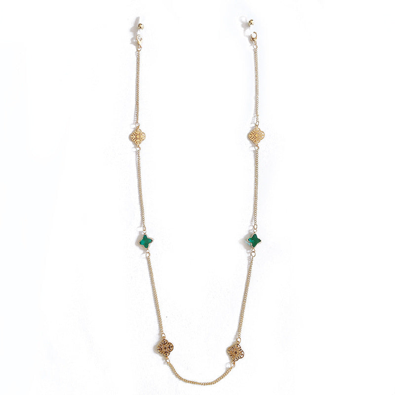 Elegant Necklace with Sparkling Green Stones Stornfield